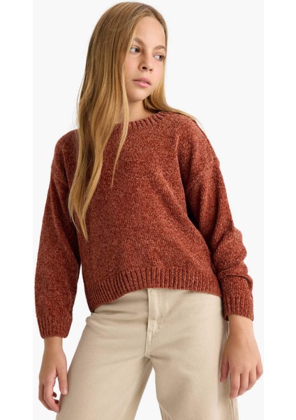 Kız Çocuk Bisiklet Yaka Şönil Triko Kazak F2619A825WN fırsatları