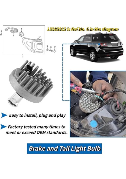 13582912 2013-2016 GMC Acadia için Uyumlu Fren ve Kuyruk Ampulü, 2017 GMC Acadia Limited Değiştirme 19433735 (Yurt Dışından) modelleri
