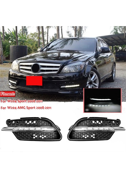 Araba LED Sis Lambası Drl Gündüz Çalışma Işığı Mercedes Benz W204 C Sınıfı C300 2008-2011 Sol (Yurt Dışından) indirimleri