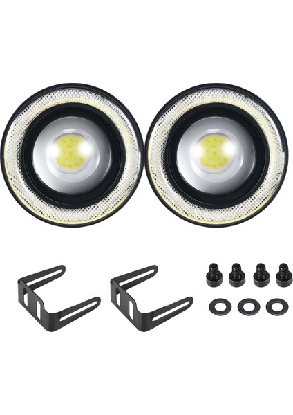 2pcs araba evrensel 3,5 inç Cob Angel Göz Sisleri Farlar Çalışan Işıklar Beyaz (Yurt Dışından) fiyatları