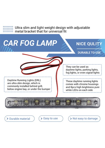 En Yeni 2pcs Yüksek Kaliteli Süper Beyaz 8 LED Gündüz Koşu Işıkları 12V Dc Far Evrensel Park Lambası 12V (Yurt Dışından) indirimleri
