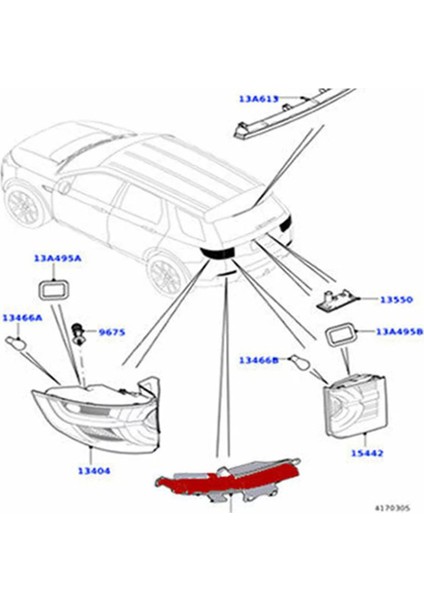 LR102042 LR102041 Araba Arka Fren Işık Kuyruk Işık Arka Tampon Reflektör Işığı Land Rover Discovery Sport 2015-2023 (Yurt Dışından)