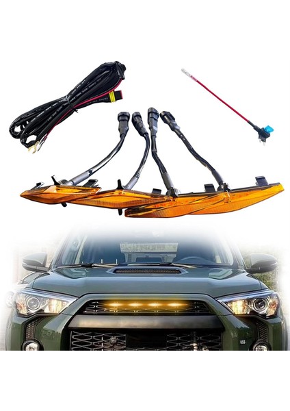 Toyota 4runner Trd Pro 2014-2023 Için LED Izgara Işıkları, Sigorta ve Talimatla LED Amber Işıkları, 4 Pcs (Yurt Dışından) fiyatları