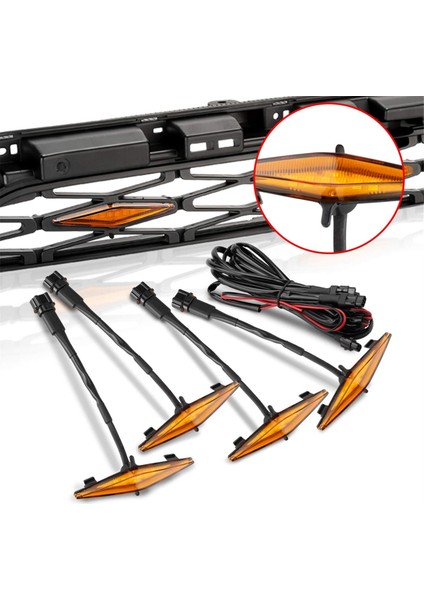 Toyota 4runner Trd Pro 2014-2023 Için LED Izgara Işıkları, Sigorta ve Talimatla LED Amber Işıkları, 4 Pcs (Yurt Dışından) modelleri