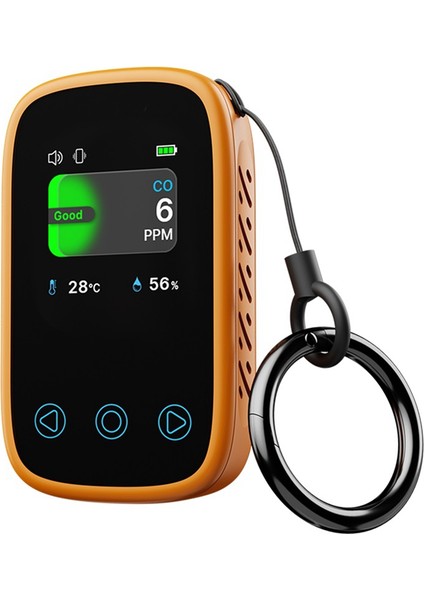 Seyahat Karbon Monoksit Dedektörü Şarj Edilebilir Co Alarm Taşınabilir Mini Kamp Çadır Alarmı Renkli Hd Ekran, Turuncu (Yurt Dışından)