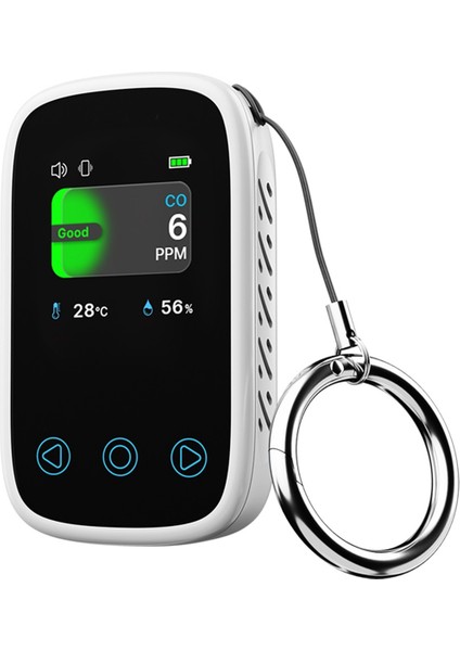 Seyahat Karbon Monoksit Dedektörü Şarj Edilebilir Co Alarm Taşınabilir Mini Kamp Çadır Alarmı Renkli Hd Ekran, Beyaz (Yurt Dışından)