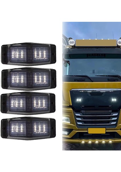 4pcs Füme Beyaz Ön Izgara Işığı LED Işaretleyici Lamba Için Volvo Adam Benz Kamyon Kamyonu Çift Brülör Gösterge Işığı (Yurt Dışından) modelleri