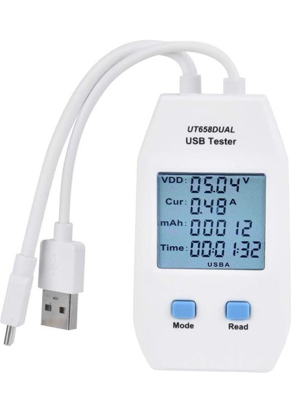 USB Test Cihazı, Unı-T LCD USB Test Cihazı Dedektörü Voltmetre Ammeter Dijital Güç Kapasite Test Cihazı (UT658 Çift) (Yurt Dışından)