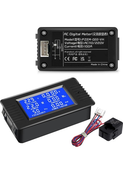 Ac 110V 100A LCD Ekran Açılış Ct Dijital Voltmetre Ampermetre Voltaj Akım Test Cihazı Güç Enerji Frekansı (Yurt Dışından) fırsatları