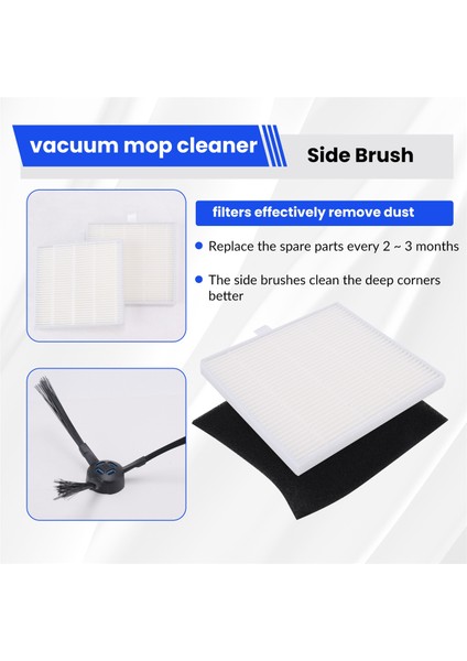 Ilıfe V8S X750 X785 V80 Robot Vakum Süpürge Yedek Parçaları, Hepa Filtreleri, Yan Fırça ile Uyumlu Yedek Parçalar (Yurt Dışından) fırsatları