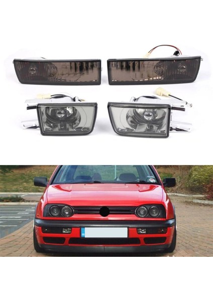 1set/4pcs Araba Ön Tampon Sis Istini+Vw Jetta Mk3 Golf Için Dönüş Sinyal Lambası 1993-1998 Füme Lens Sis Işığı Köşe Sinyali (Yurt Dışından) fiyatları