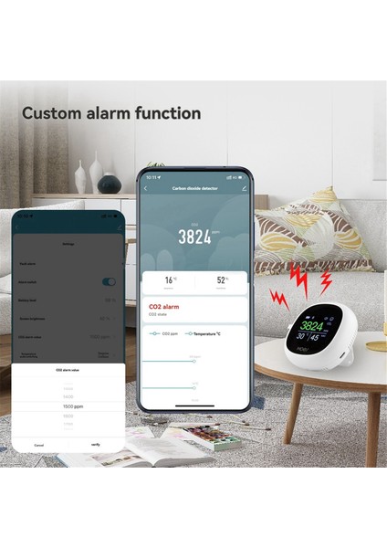 Moes Bluetooth Tuya Akıllı Karbon Dioksit Ölçer Sıcaklık Nem Sensörü Dijital 3&#39;ü 1 Arada Hava Kalitesi Taşınabilir Ölçer (Yurt Dışından) fiyatları
