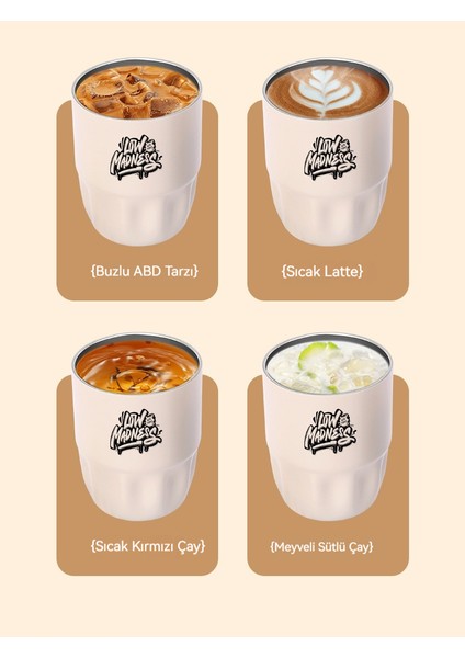 316 Paslanmaz Çelik Termos Fincan Kahve Fincanı Çiçek Petal Fincan 260ML Mini Eşlik Su Bardağı (Yurt Dışından) fiyatları