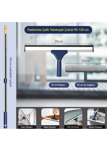 Cam Temizleme Ev Pencere Sileceği Yüksek Katlı Pencere Temizleme Araçları Seti (Yurt Dışından)