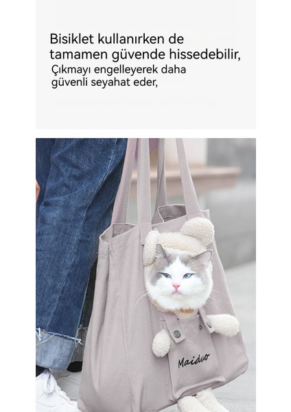 Kedi Çantası Kedi Dışarı Çantası Taşınabilir Evcil Hayvan Sırt Çantası Kedi Çantası Kedi Sırt Çantası Ayı Stili Tek Omuz (Yurt Dışından) modelleri