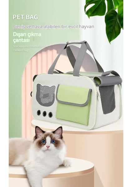 Evcil Hayvan Çantası Büyük Kapasiteli Kedi Dışarı Çantası Nefes Alabilir Taşınabilir Tek Omuz Çapraz Kedi Çantası (Yurt Dışından) modelleri