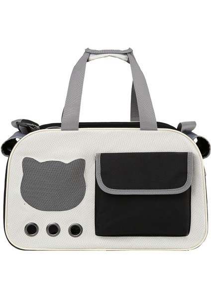 Evcil Hayvan Çantası Büyük Kapasiteli Kedi Dışarı Çantası Nefes Alabilir Taşınabilir Tek Omuz Çapraz Kedi Çantası (Yurt Dışından)