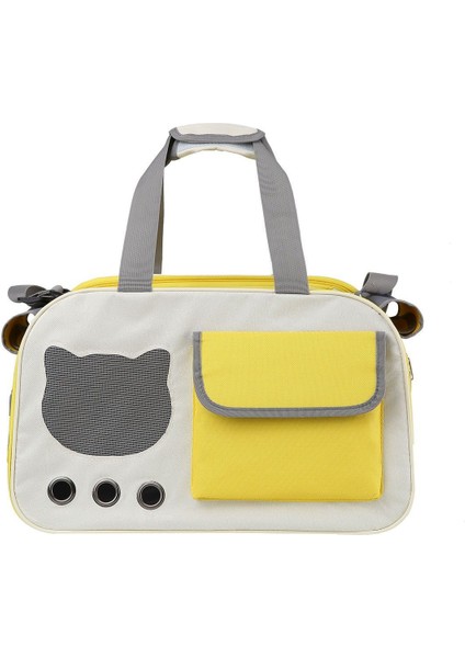 Evcil Hayvan Çantası Büyük Kapasiteli Kedi Dışarı Çantası Nefes Alabilir Taşınabilir Tek Omuz Çapraz Kedi Çantası (Yurt Dışından)