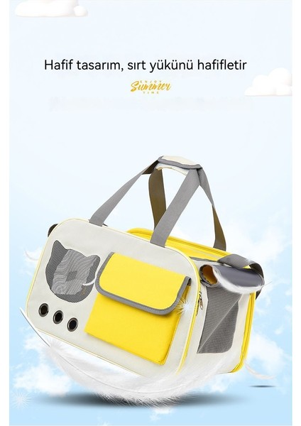 Evcil Hayvan Çantası Büyük Kapasiteli Kedi Dışarı Çantası Nefes Alabilir Taşınabilir Tek Omuz Çapraz Kedi Çantası (Yurt Dışından) fiyatları