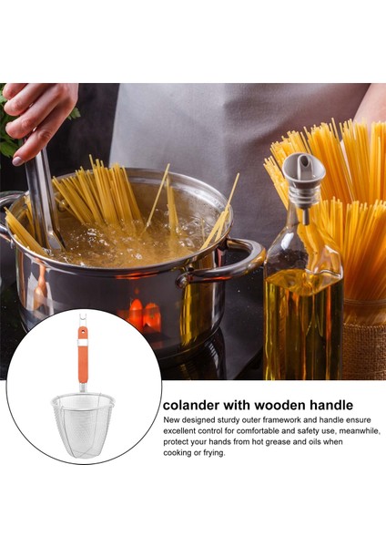 Ahşap Saplı Paslanmaz Çelik Mutfak Eşyaları Mantı Erişte Süzgeç 5.3" x 4.9" (Yurt Dışından) fırsatları