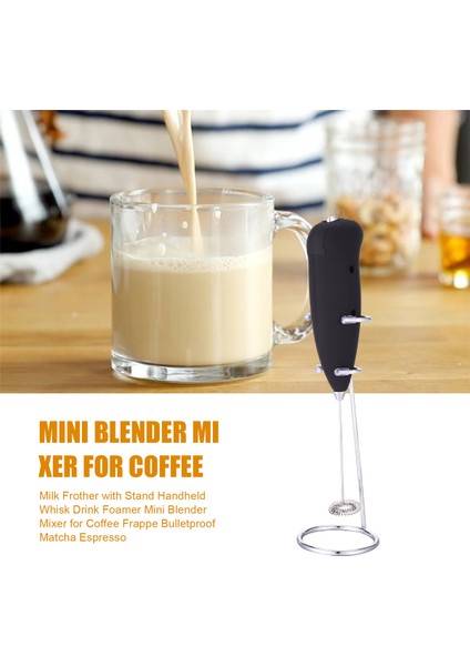 Kahve Frappe, Matcha Espresso ve Kurşun Geçirmez Kahve Için Standlı Süt Köpürtücü, El Çırpıcı, Içecek Köpürtücü ve Mini Blender Mikseri (Yurt Dışından) fırsatları