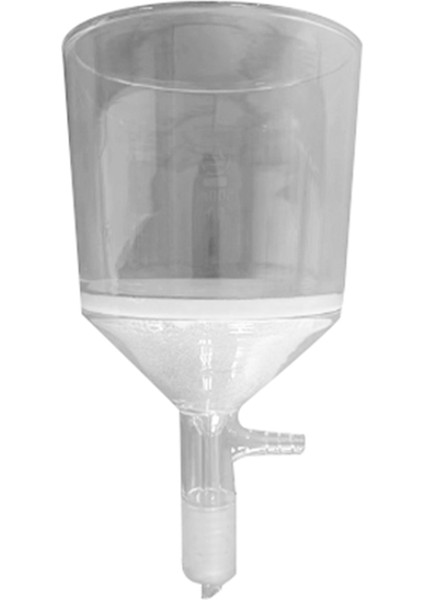 Borosilikat Cam Ince Frit Buchner Filtre Hunisi (G3), 24/40 Standart Konik Nipel ve Vakumlu Tırtıklı Boru (Yurt Dışından)