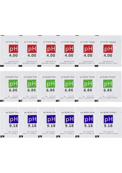 18 Paket Ph Metre Tampon Çözeltisi Toz 6.86/4.00/9.18, Ph Kalibrasyon Çözeltisi Paketleri Hassas Ph Metre Için (Yurt Dışından)