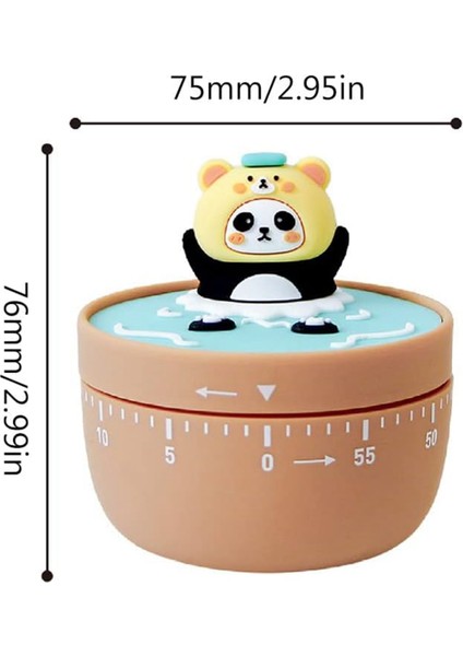 60 Dakikalık Mekanik Mutfak Zamanlayıcısı Panda Banyo Manuel Zamanlayıcı Pişirme Pişirme Zamanlayıcısı Çocuklar Kahverengi (Yurt Dışından) modelleri