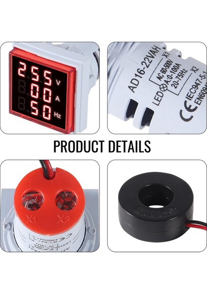 3pcs 3 In 1 60-500V 0-100A Ac Dijital Ammetre Voltmetre, LED Ekran Voltaj Dedektörü Akım Test Cihazı (Yurt Dışından) modelleri