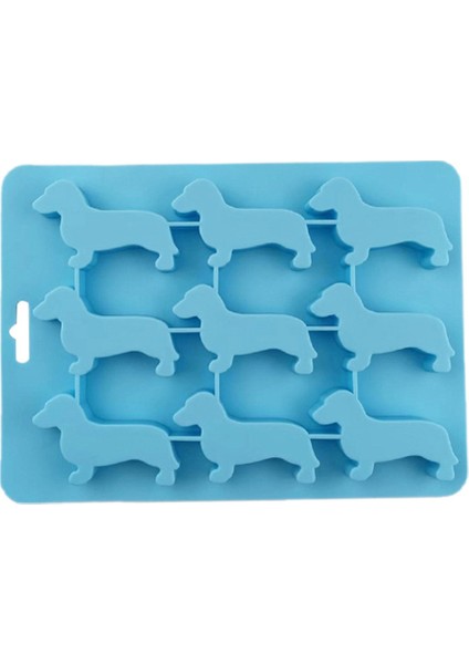 Silikon Dachshund Yavrusu Şeklinde Buz Küpü Çikolatalı Kurabiye Kalıbı Kendin Yap Ev Buz Tepsisi, Mutfak Aletleri Silikon Kalıbı, Mavi (Yurt Dışından)