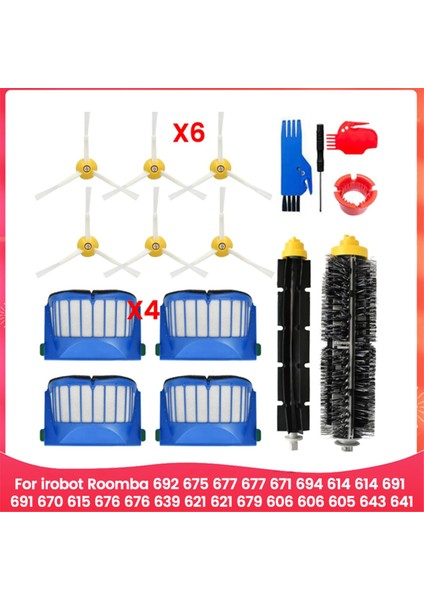 Irobot Roomba Için 600 Serisi 694 692 690 695 680 660 665 651 650 620 Vakum Süpürge Parçaları Ana Yan Fırça Hepa Filtre (Yurt Dışından)