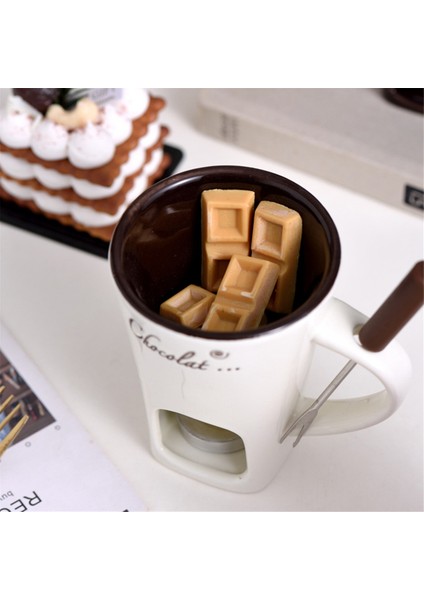 Fondü Kupa Seti Çikolata Peynir Süt Kreması Yapma Seti Tek Tereyağı Eritici Fırın Kabı Şamdan Kahverengi (Yurt Dışından) modelleri