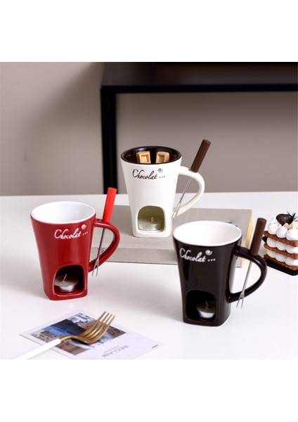 Fondü Kupa Seti Çikolata Peynir Süt Kreması Yapma Seti Tek Tereyağı Eritici Fırın Kabı Şamdan Kahverengi (Yurt Dışından) fırsatları