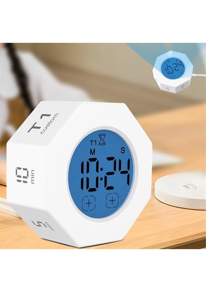 Pomodoro Zamanlayıcı, Üretkenlik Zamanlayıcı Kare, Sekizgen Yerçekimsel Çevirme Odak Zamanlayıcı, Sessiz ve Ayarlanabilir Ses Uyarısı (Yurt Dışından) fiyatları