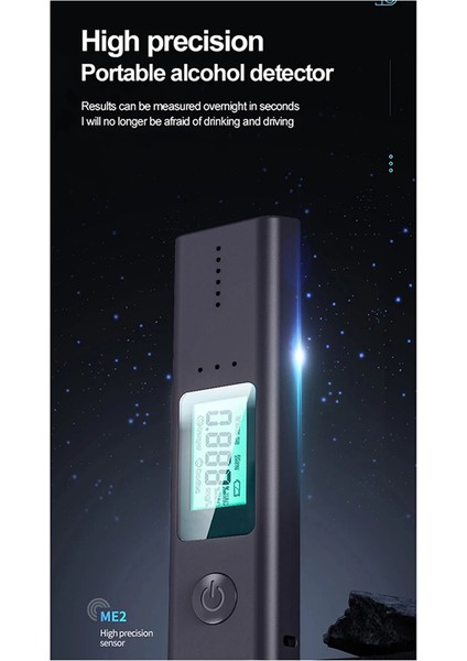 Taşınabilir Mini Breathalyzer Alkol Ölçüm Enstrüman Test Cihazı Temas Dışı Alkol Dedektörü (Yurt Dışından) fiyatları