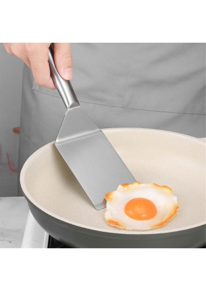 Paslanmaz Çelik Spatula Düz Spatula Büyük Balık Çevirici Izgara Barbekü Çevirici Sac Kazıyıcı Biftek Spatulası Krep B (Yurt Dışından) indirimleri