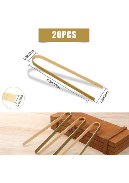 20 Adet Ahşap Bambu Maşa Pişirme Gereçleri Mini Bambu Maşa Doğal Tost Maşası Pişirme Için (Yurt Dışından) indirimleri