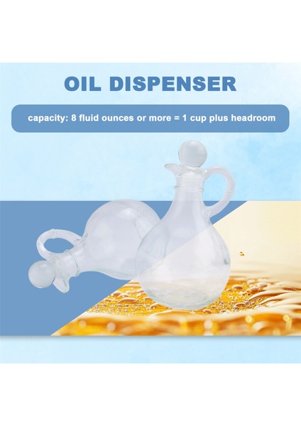 Cam Yağ ve Sirke Şişeleri (2 Parça Set) Tıpalı Yuvarlak Cam Yağ Dispenser Şişesi (Yurt Dışından) fırsatları