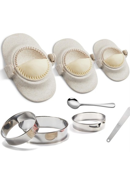 Empanada Maker Press, Hamur Kesicili 6 Inç Ekstra Büyük Mantı Makinesi Seti, Pierogi ve Pastelitos Için Mantı Kalıbı Seti (Yurt Dışından)