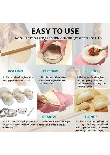 Empanada Maker Press, Hamur Kesicili 6 Inç Ekstra Büyük Mantı Makinesi Seti, Pierogi ve Pastelitos Için Mantı Kalıbı Seti (Yurt Dışından) fırsatları