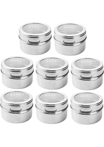 Manyetik Baharat Kutuları 8 Adet, Paslanmaz Çelik Manyetik Baharat Kabı Manyetik Baharat Kavanozları Kolay Temizlenir ve Paslanmaz (Yurt Dışından)