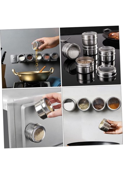 Manyetik Baharat Kutuları 8 Adet, Paslanmaz Çelik Manyetik Baharat Kabı Manyetik Baharat Kavanozları Kolay Temizlenir ve Paslanmaz (Yurt Dışından) indirimleri