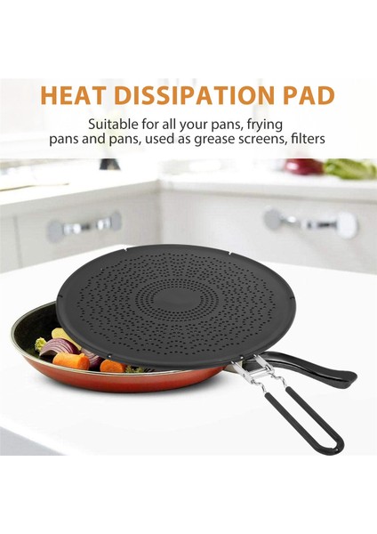 13 Inç Silikon Sıçrama Önleyici - Katlanır Saplı Tava Kapağı, Isıya Dayanıklı Yağ Sıçrama Koruyucusu, Isı Yalıtımı Siyah (Yurt Dışından) fırsatları