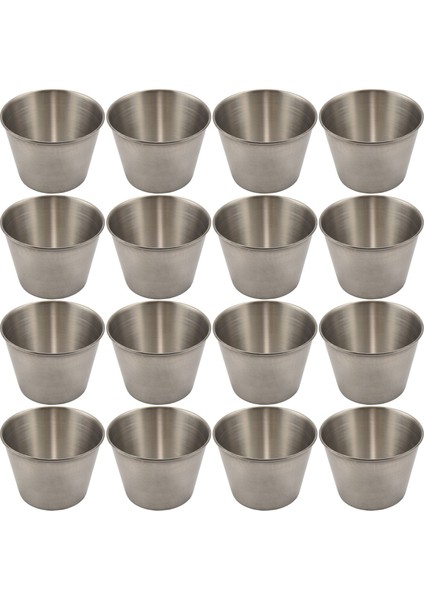 24'lü Paket Paslanmaz Çelik Sos Kapları, Ticari Sınıf Sos Kapları, Ramekin Sos Kapları ve Porsiyon Kapları (Yurt Dışından)