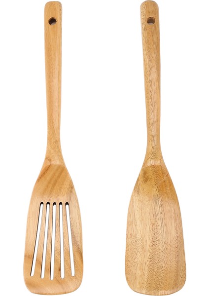 Ahşap Mutfak Pişirme Gereçleri, 2 Adet Ahşap Kaşık ve Spatula, Ev ve Mutfak Kullanımı Için Şık Tencere Seti (Yurt Dışından)