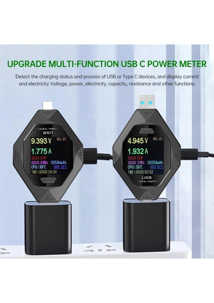 Yeni Çok Fonksiyonlu Voltaj Akım Güç Ölçer Tip-C &amp; USB 1.44 Inç Hızlı Şarj Güç Algılama Analizörü Test Araçları (Yurt Dışından) modelleri