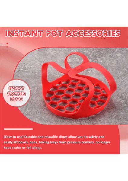Silikon Askılı Kaldırma Aksesuarları Instant Pot 6 Qt ve 8 Qt ve Diğer Marka Düdüklü Tencerelerle Uyumlu, Kırmızı (Yurt Dışından) indirimleri