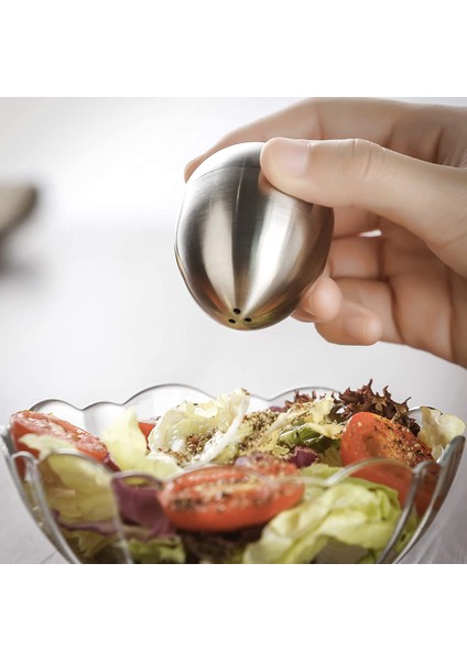 Parça Paslanmaz Çelik Biberlik Yumurta Şeklinde Tuzluk Seti Mutfak Gereçleri (Yurt Dışından) fırsatları