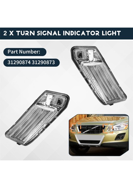 1paır Araç Sol Sıre Parkik Işık Ön Dönüş Sinyali Volvo Için Işık XC60 2008-2013 31290874 31290873 (Yurt Dışından) fırsatları