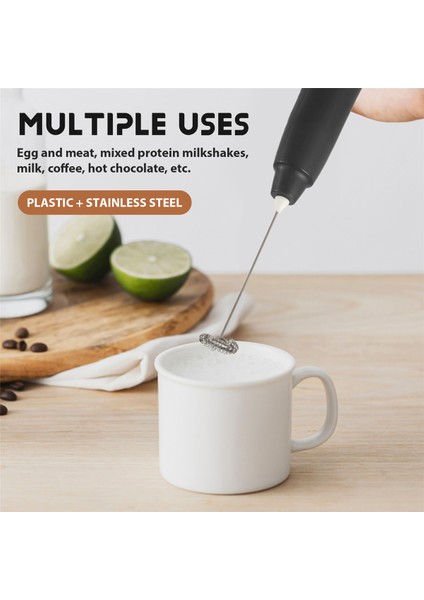 El Mikseri Süt Köpürtücü Otomatik Elektrikli Içecek Köpürtücü Krem Çırpıcı Pişirme Karıştırıcı Kahve Yumurta Çırpıcı, Siyah (Yurt Dışından) indirimleri